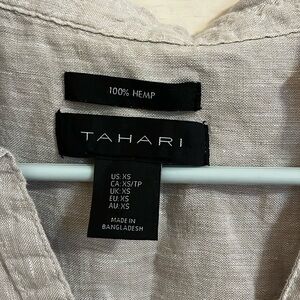 Tahari Womens 100% Hemp Sleeveless Button Down Top